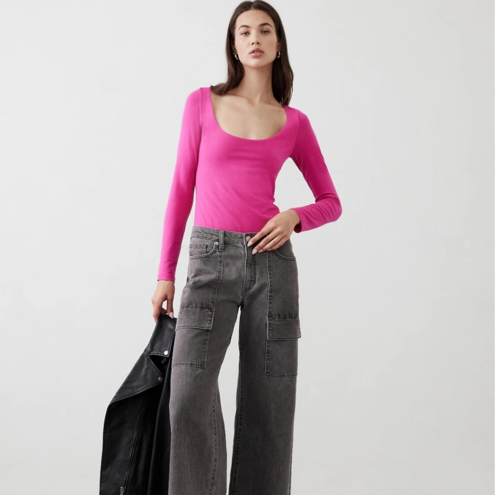 Soft Stretch Scoop-Neck T-Shirt